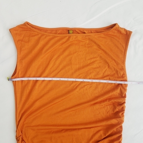 NWT Rachel Pally Sylvia Ruched Sleeveless Dress Zinnia Orange - Picture 3 of 8